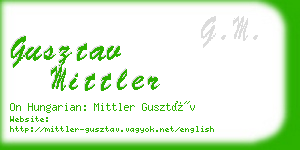 gusztav mittler business card